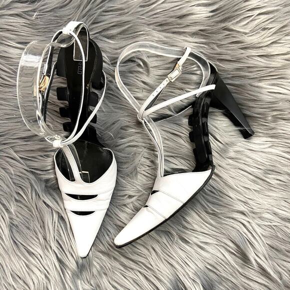 Vintage Lagerfeld Spine Pointed Toe Curve Heels - Picture 1 of 4
